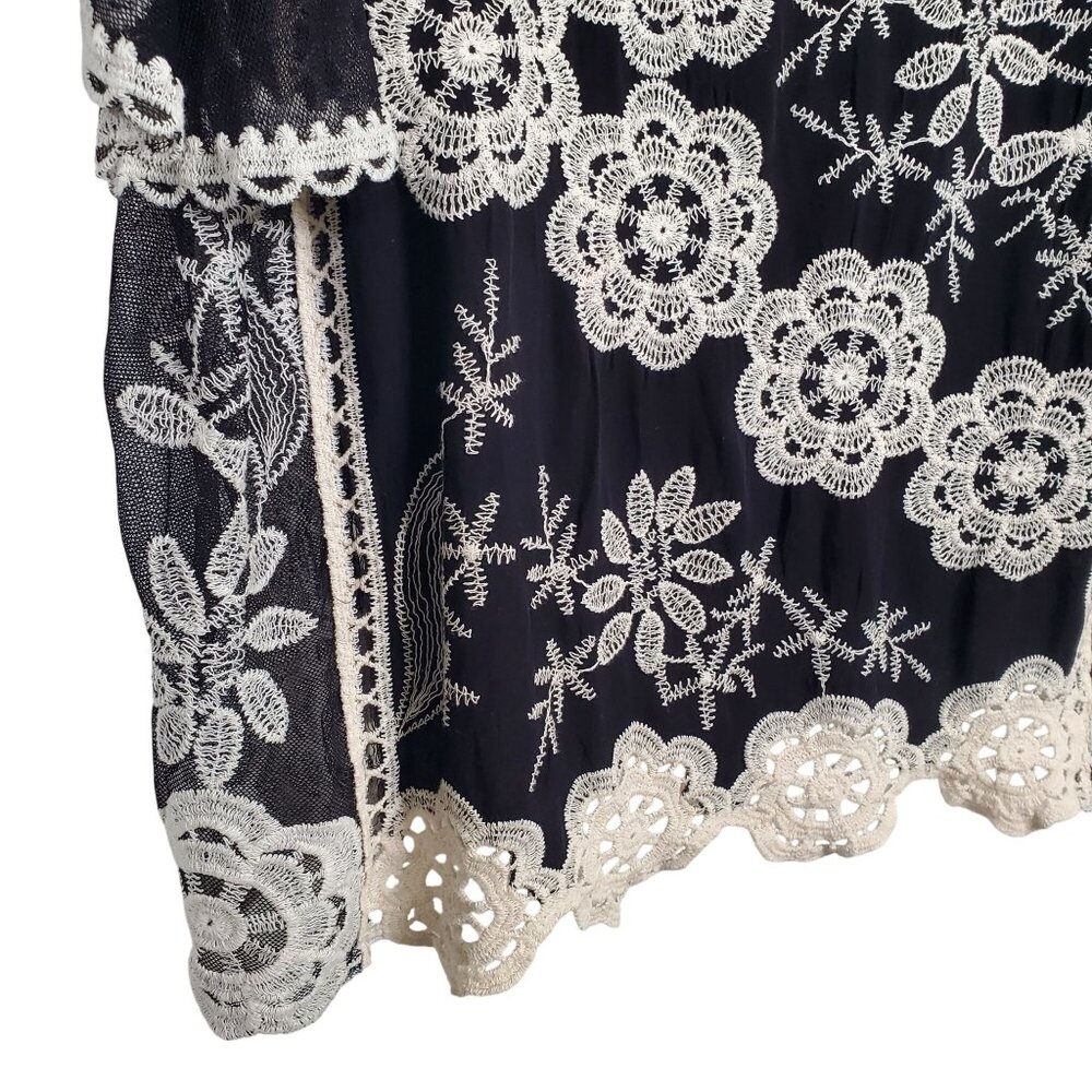 Kindred Womens Sz 2X Top Pullover Blouse Artsy Embroidered Lace Crochet Floral - Picture 8 of 8